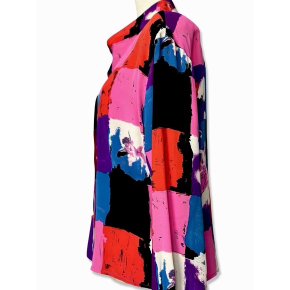 Emanuel Ungaro Parallele Paris Silk Blouse Vtg 80's Sz 6 Iconic Print Documented - Picture 11 of 16